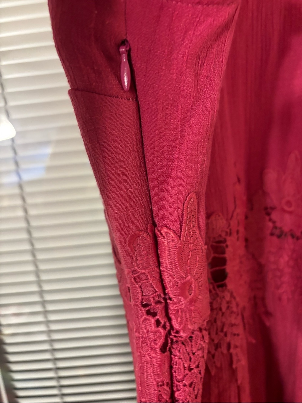 Sleeveless Pink Midi Dress with Crochet Waist - Picture 6 of 9